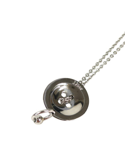 Dior ディオール ボタンモチーフ ネックレス シルバー 管理番号：11343