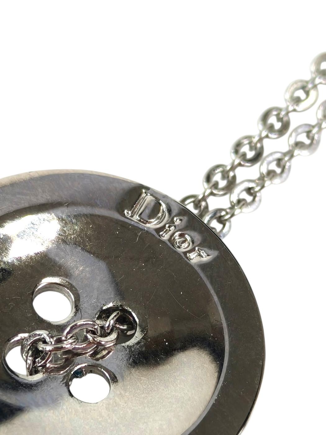 Dior ディオール ボタンモチーフ ネックレス シルバー 管理番号：11343