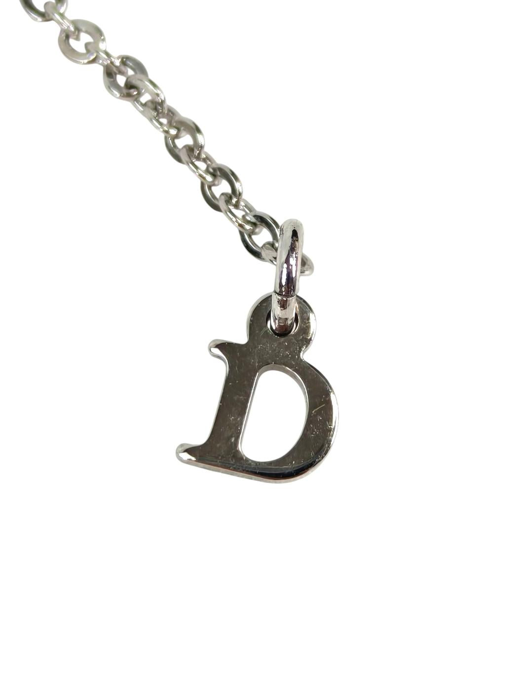 Dior ディオール ボタンモチーフ ネックレス シルバー 管理番号：11343