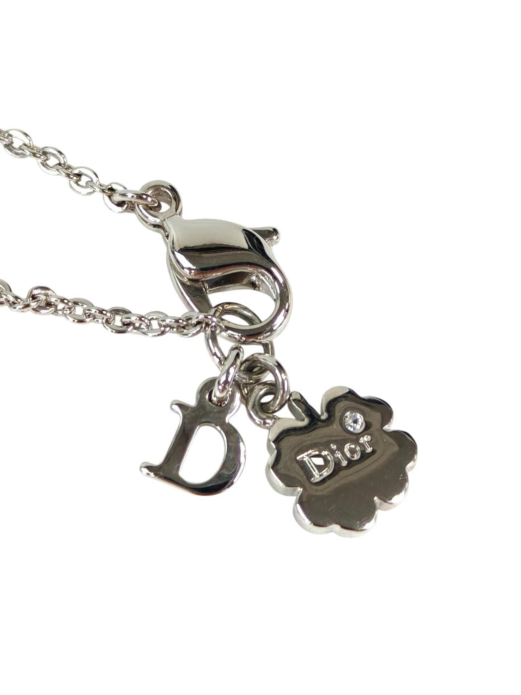 Dior ディオール クローバー ネックレス シルバー 管理番号：11345