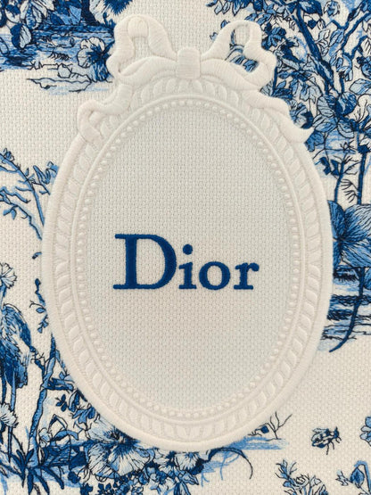 Dior ディオール ブックトートミディアム トワル ドゥ ジュイ フローラル ガーデン エンブロイダリー ストラップ付き トートバッグ ブルー 管理番号：11398