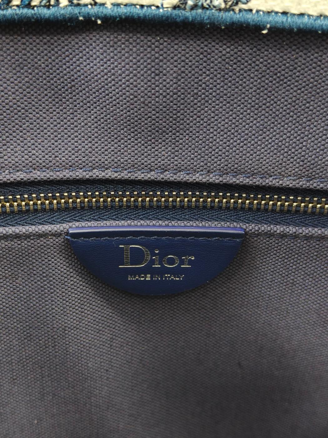 Dior ディオール ブックトートミディアム トワル ドゥ ジュイ フローラル ガーデン エンブロイダリー ストラップ付き トートバッグ ブルー 管理番号：11398