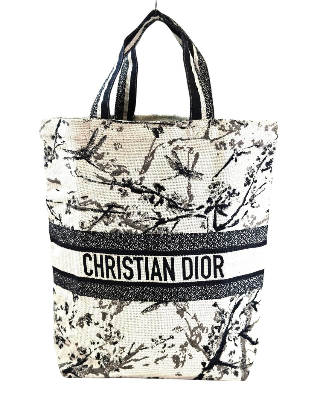 Dior ディオール ノベルティ キャンバス トートバッグ ブラック×ホワイト 管理番号：11467