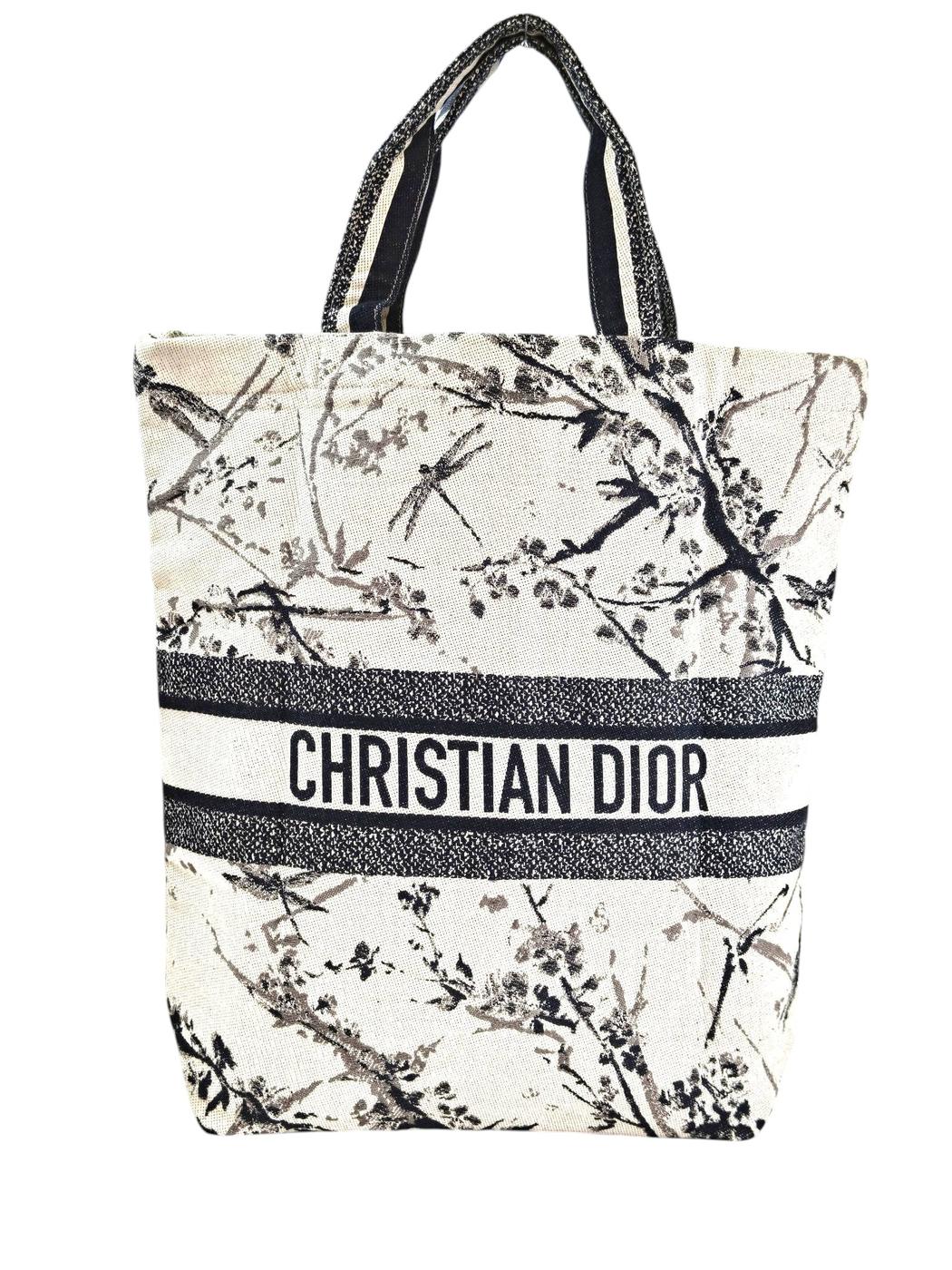 Dior ディオール ノベルティ キャンバス トートバッグ ブラック×ホワイト 管理番号：11467