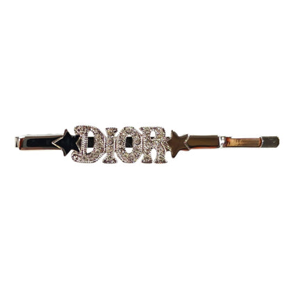 Dior ディオール ロゴ ラインストーン ヘアピン シルバー 管理番号：11468