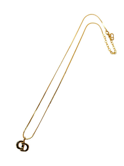 Dior ディオール 黒CDロゴ チェーン43cm ネックレス 金 レディース 管理番号：11763