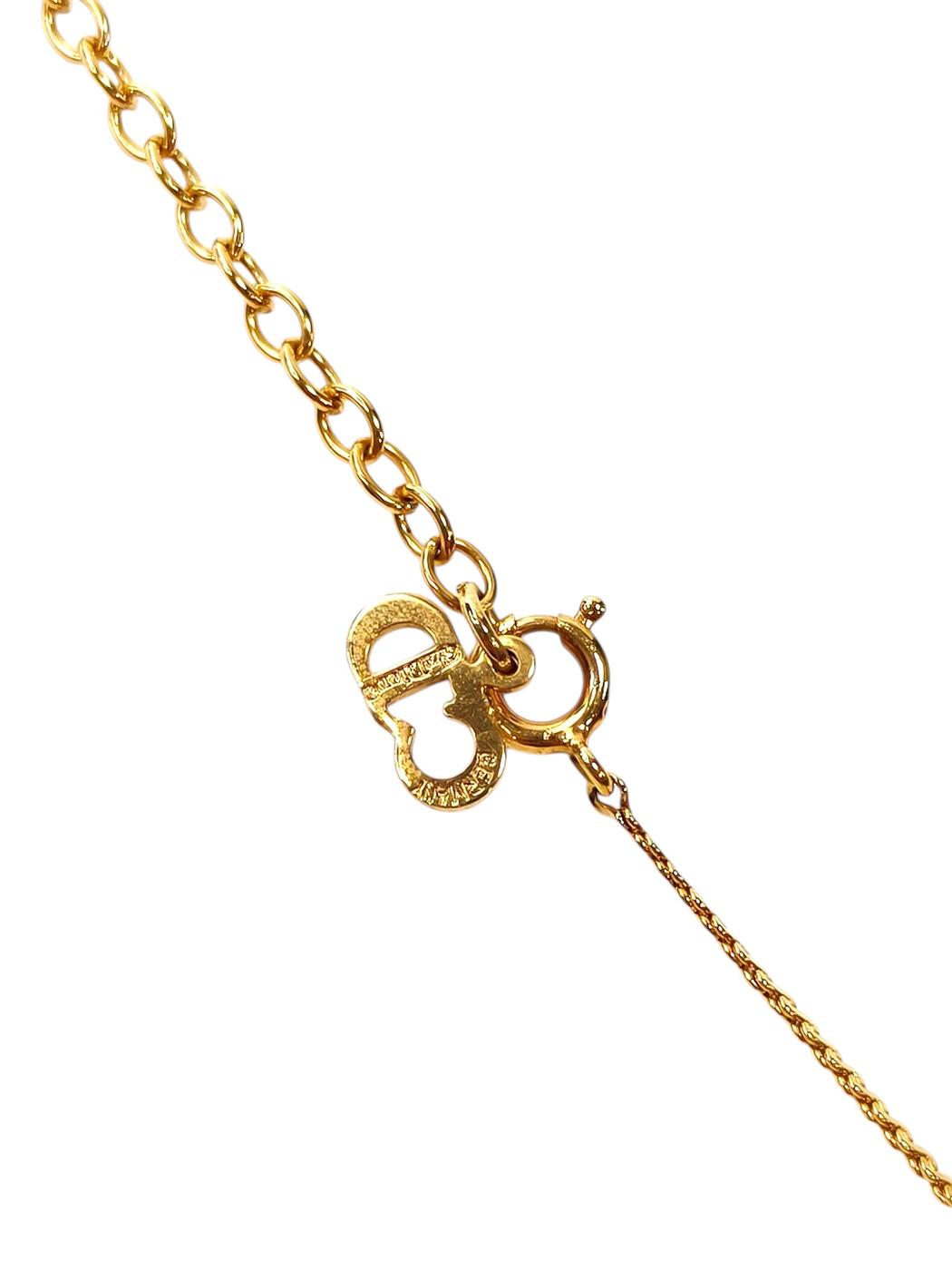 Dior ディオール 黒CDロゴ チェーン43cm ネックレス 金 レディース 管理番号：11763
