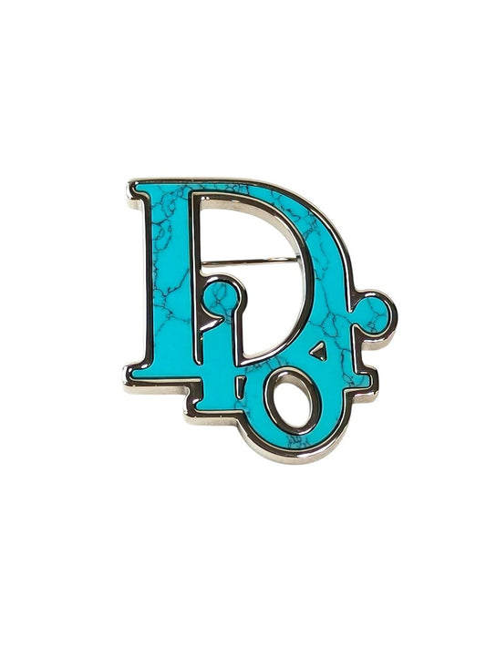 Dior Dior Oblique Marble-Effect Brooch Turquoise Blue 20AW Control Number: 11821