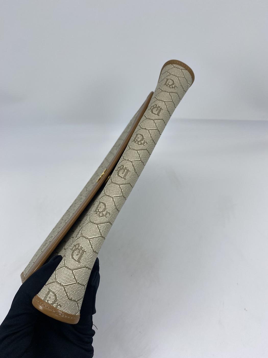 Dior クリスチャンディオール ハニカム柄 チェーンショルダーバッグ 肩掛け 斜め掛け ブラウン ベージュ 管理番号：7088