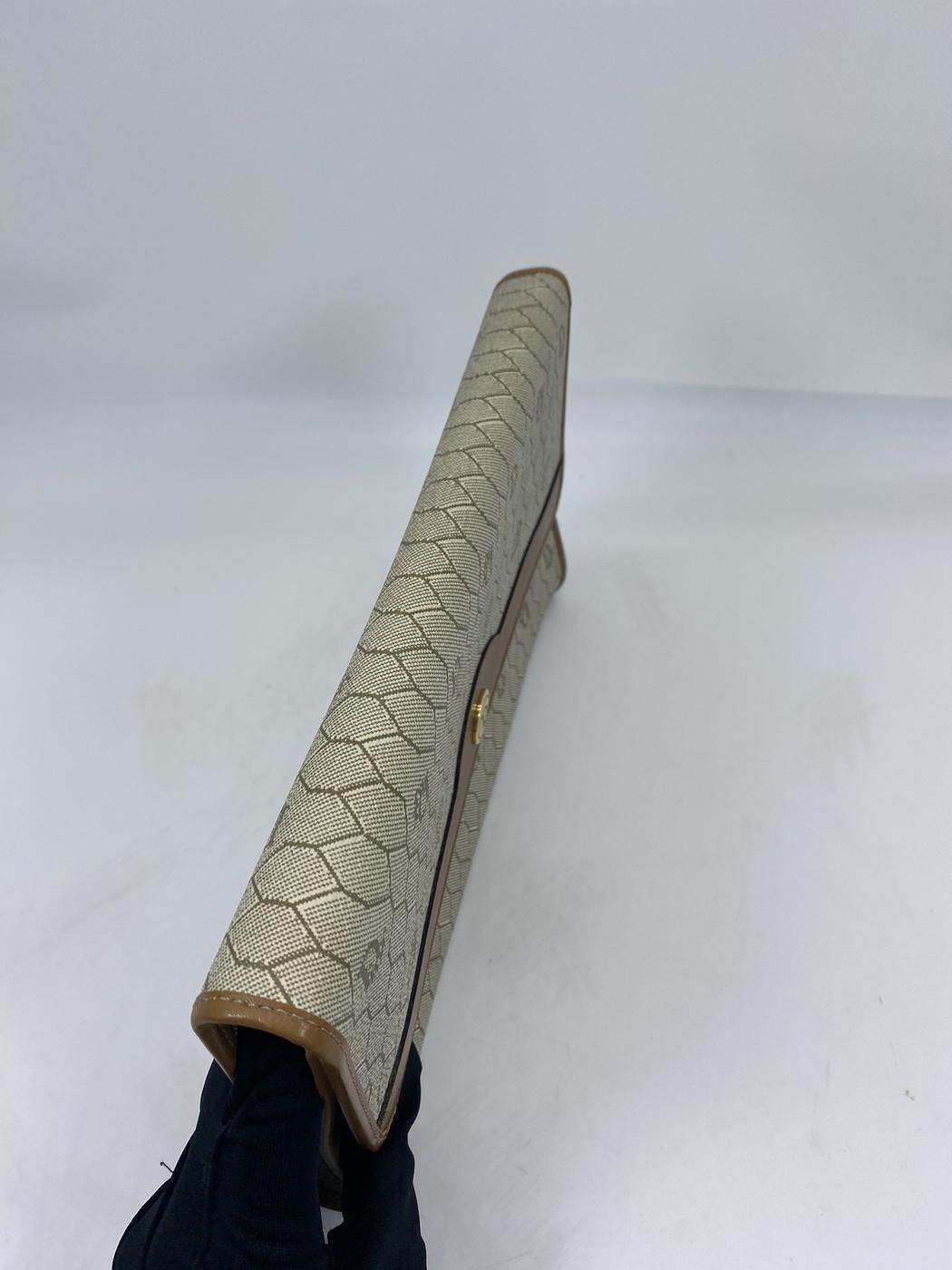 Dior クリスチャンディオール ハニカム柄 チェーンショルダーバッグ 肩掛け 斜め掛け ブラウン ベージュ 管理番号：7088