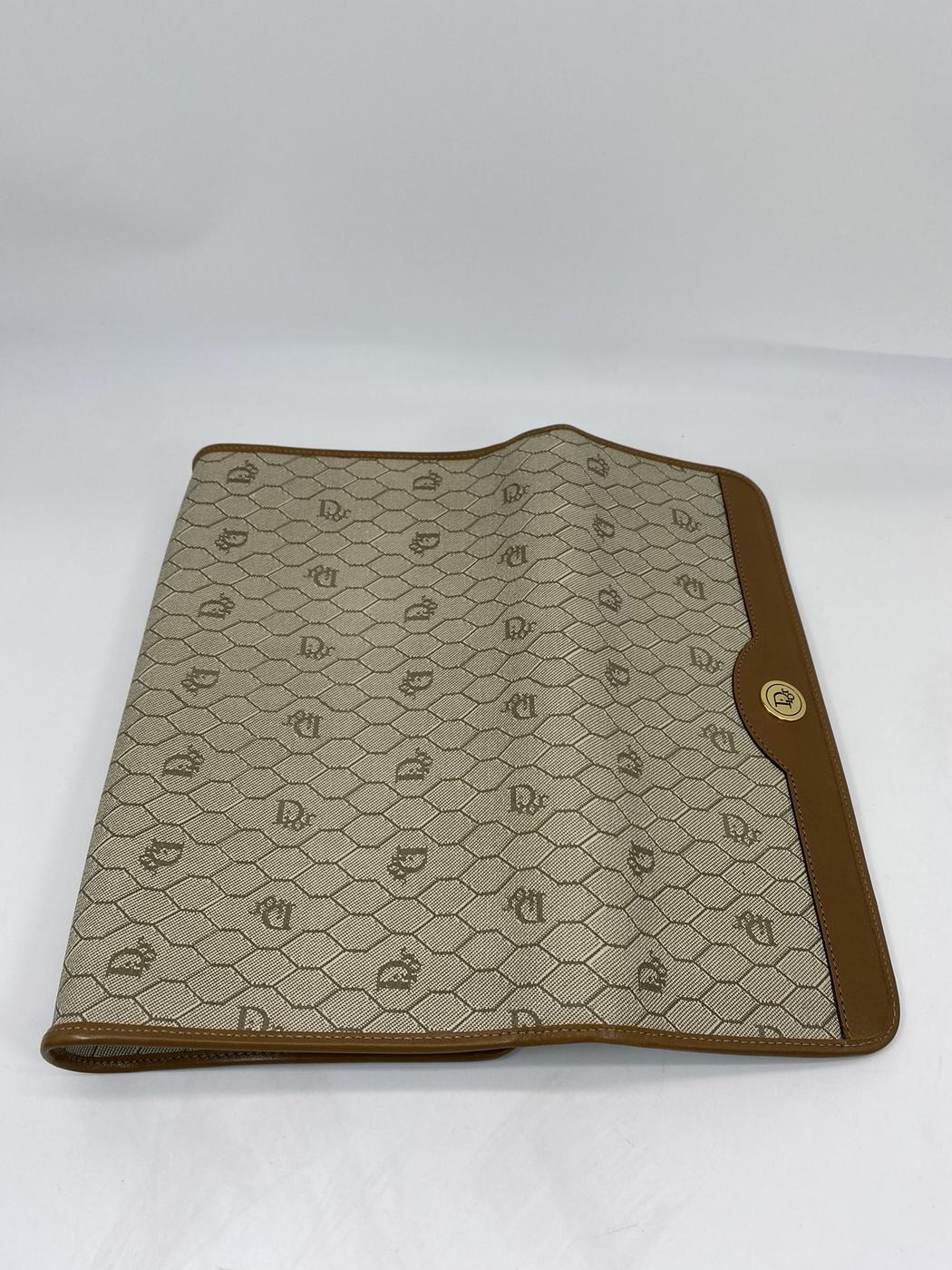 Dior クリスチャンディオール ハニカム柄 チェーンショルダーバッグ 肩掛け 斜め掛け ブラウン ベージュ 管理番号：7088