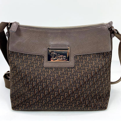 Christian Dior Trotter Logo 单肩包，棕色，货号：7200