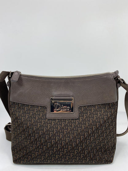 Christian Dior Trotter Logo 单肩包，棕色，货号：7200
