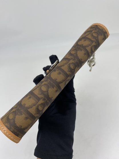 Dior ディオール ロゴチャーム ロングウォレット 長財布 チェーンショルダートロッター ブラウン 管理番号：7450