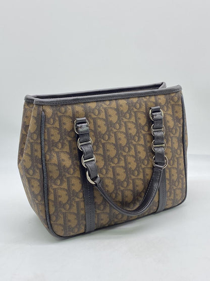 Christian Dior クリスチャン ディオール チェーン トートバッグ ブラウン トロッター 管理番号：7857★
