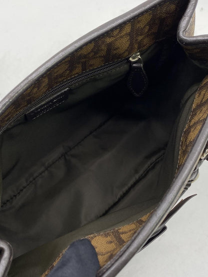 Christian Dior クリスチャン ディオール チェーン トートバッグ ブラウン トロッター 管理番号：7857★