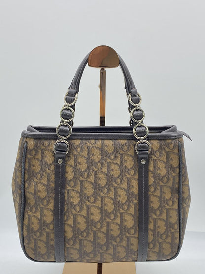Christian Dior クリスチャン ディオール チェーン トートバッグ ブラウン トロッター 管理番号：7857★