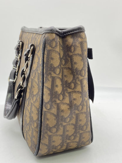 Christian Dior クリスチャン ディオール チェーン トートバッグ ブラウン トロッター 管理番号：7857★