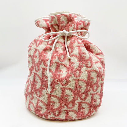 Christian Dior ディオール 巾着バッグ プールバッグ トロッター パイル地 ピンク 管理番号：8374