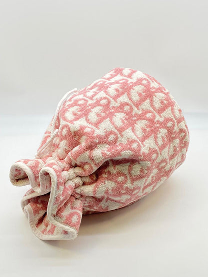 Christian Dior ディオール 巾着バッグ プールバッグ トロッター パイル地 ピンク 管理番号：8374