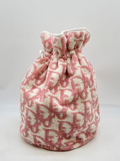 Christian Dior ディオール 巾着バッグ プールバッグ トロッター パイル地 ピンク 管理番号：8374