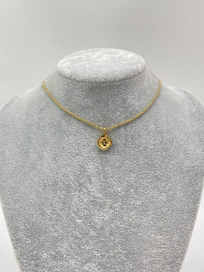 クリスチャンディオール Christian Dior ラインストーン ネックレス ゴールド CDロゴ ペンダント 管理番号：8705