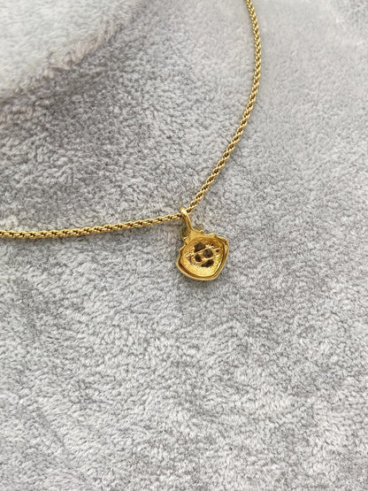 クリスチャンディオール Christian Dior ラインストーン ネックレス ゴールド CDロゴ ペンダント 管理番号：8705