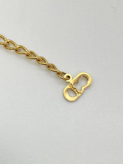 クリスチャンディオール Christian Dior ラインストーン ネックレス ゴールド CDロゴ ペンダント 管理番号：8705