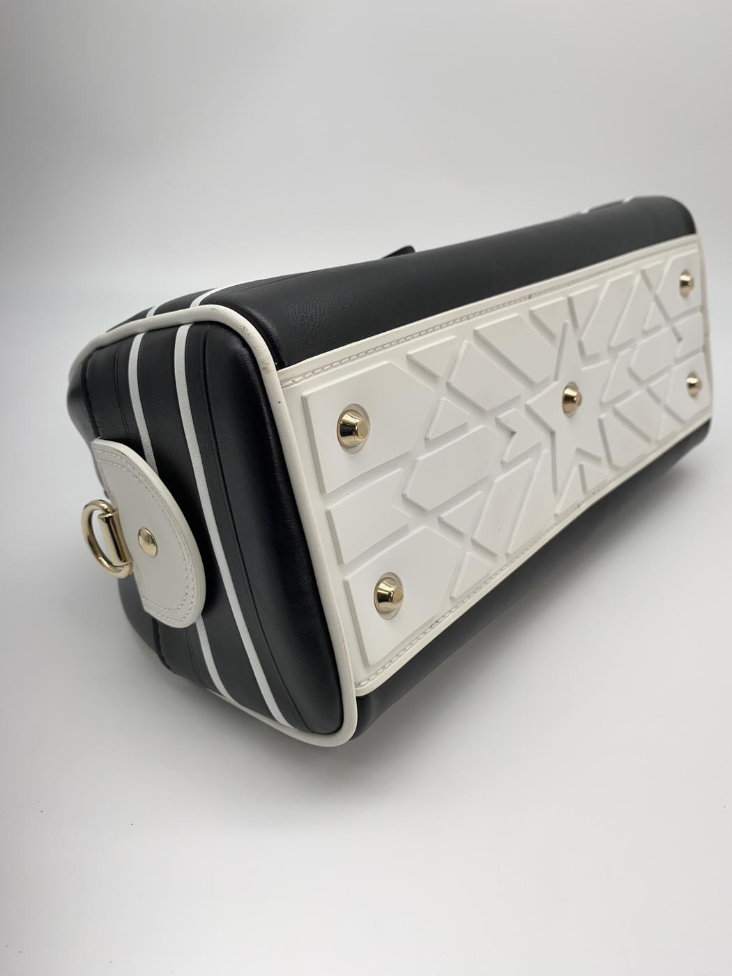 ディオール Christian Dior ハンドバッグ ショルダーバッグ ヴァイブ スモール ボーリングバッグ ブラック×ホワイト e58838a 管理番号：8903