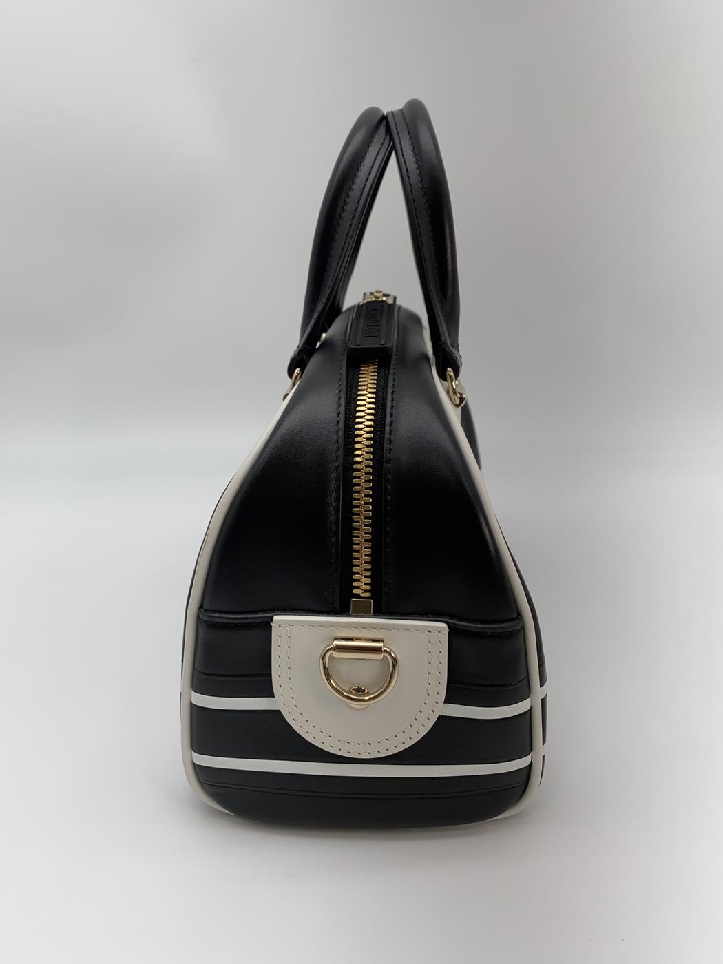 ディオール Christian Dior ハンドバッグ ショルダーバッグ ヴァイブ スモール ボーリングバッグ ブラック×ホワイト e58838a 管理番号：8903