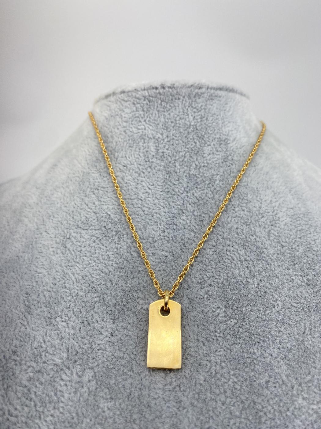 Christian Dior ディオール ロゴプレートネックレス 44cm ゴールド 管理番号：8946