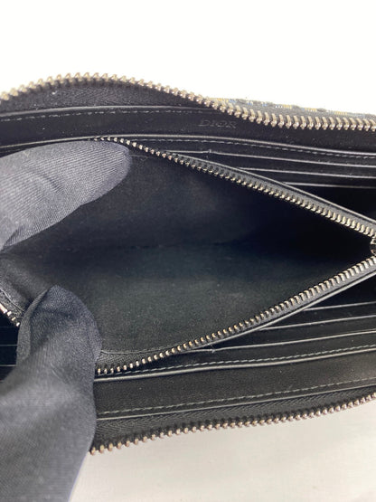 Christian Dior Trotter Oblique 提花拉链长款钱包，海军蓝帆布和皮革材质（产品代码：2ESBC252YSE）