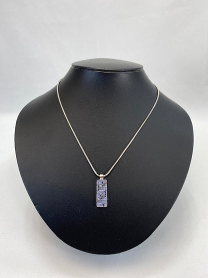 Christian Dior クリスチャンディオール トロッター プレート ネックレス ブルー シルバー金具 ロゴ 水色 管理番号：9486