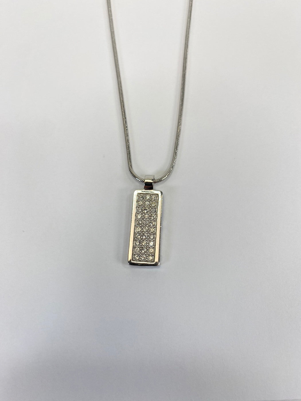 Christian Dior クリスチャンディオール トロッター プレート ネックレス ブルー シルバー金具 ロゴ 水色 管理番号：9486