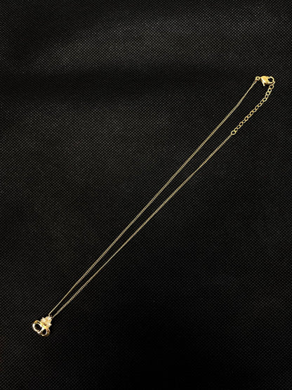 Christian Dior ディオール ロゴ ストーン ゴールド ネックレス 管理番号：9514