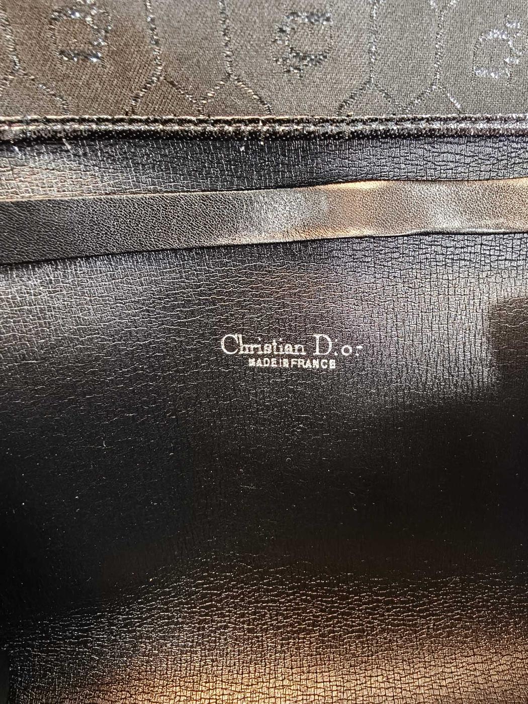 Dior ディオール ヴィンテージ ハニカム柄 ショルダーバッグ アクセサリーポーチ ポシェット ブラック ゴールド金具 管理番号：9786