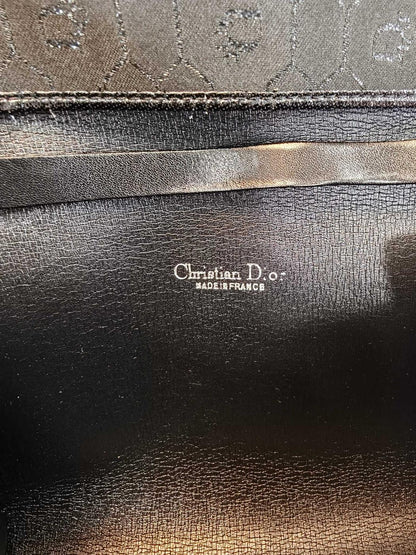 Dior ディオール ヴィンテージ ハニカム柄 ショルダーバッグ アクセサリーポーチ ポシェット ブラック ゴールド金具 管理番号：9786