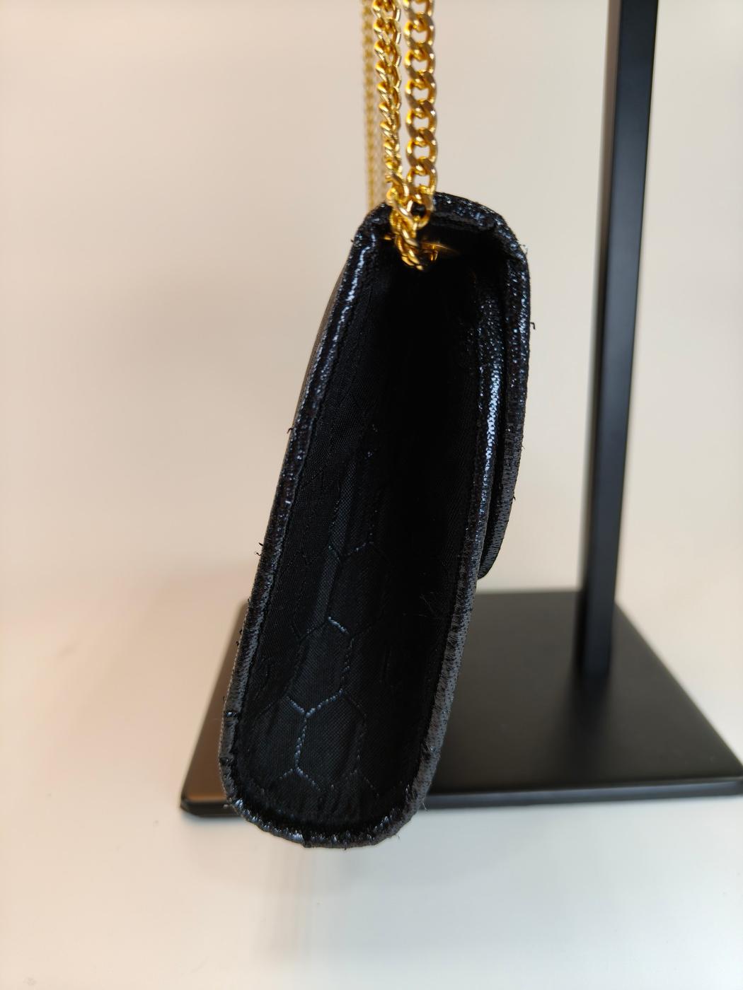 Dior ディオール ヴィンテージ ハニカム柄 ショルダーバッグ アクセサリーポーチ ポシェット ブラック ゴールド金具 管理番号：9786