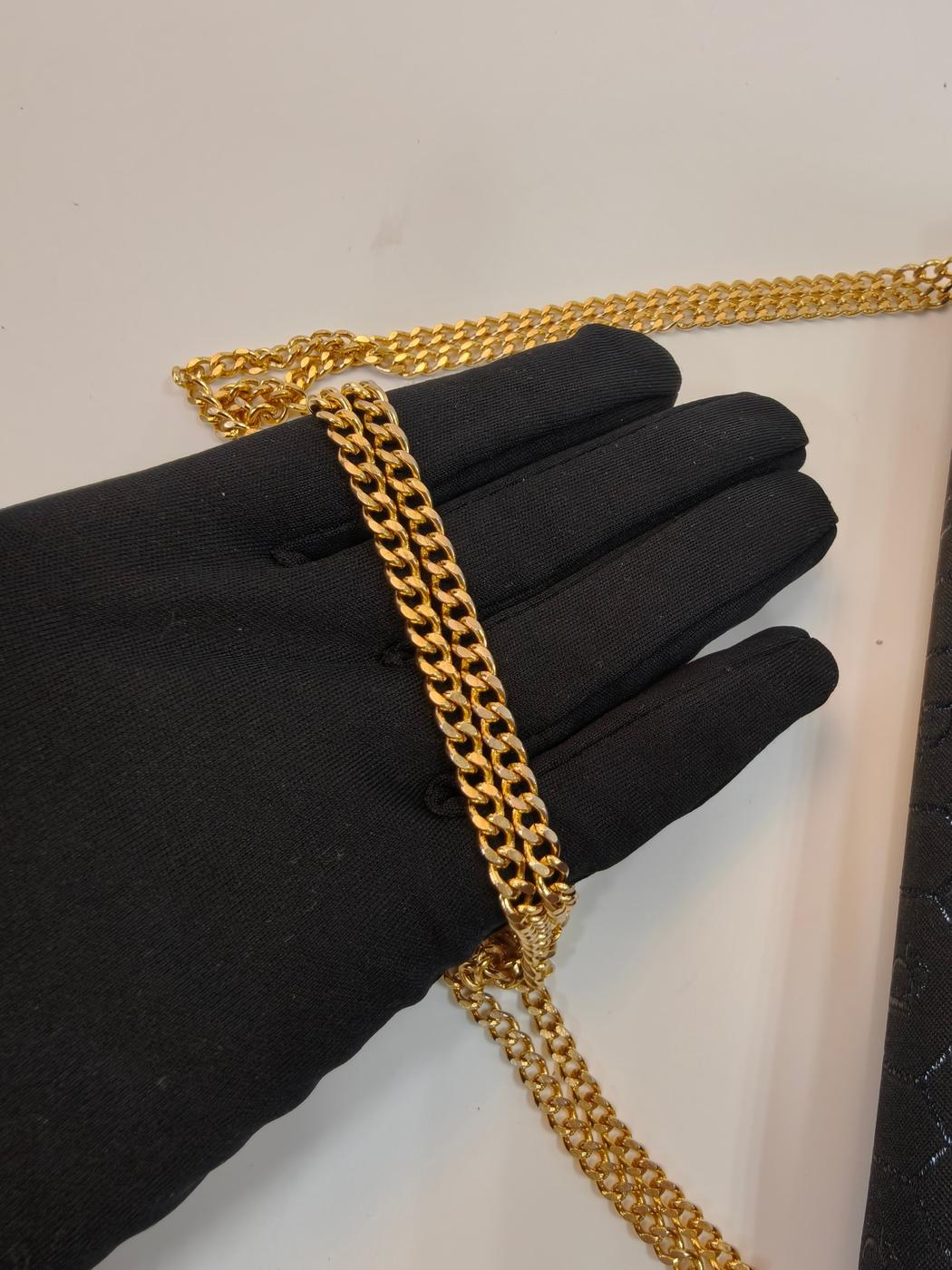 Dior ディオール ヴィンテージ ハニカム柄 ショルダーバッグ アクセサリーポーチ ポシェット ブラック ゴールド金具 管理番号：9786