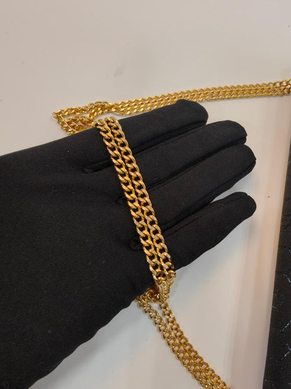 Dior ディオール ヴィンテージ ハニカム柄 ショルダーバッグ アクセサリーポーチ ポシェット ブラック ゴールド金具 管理番号：9786