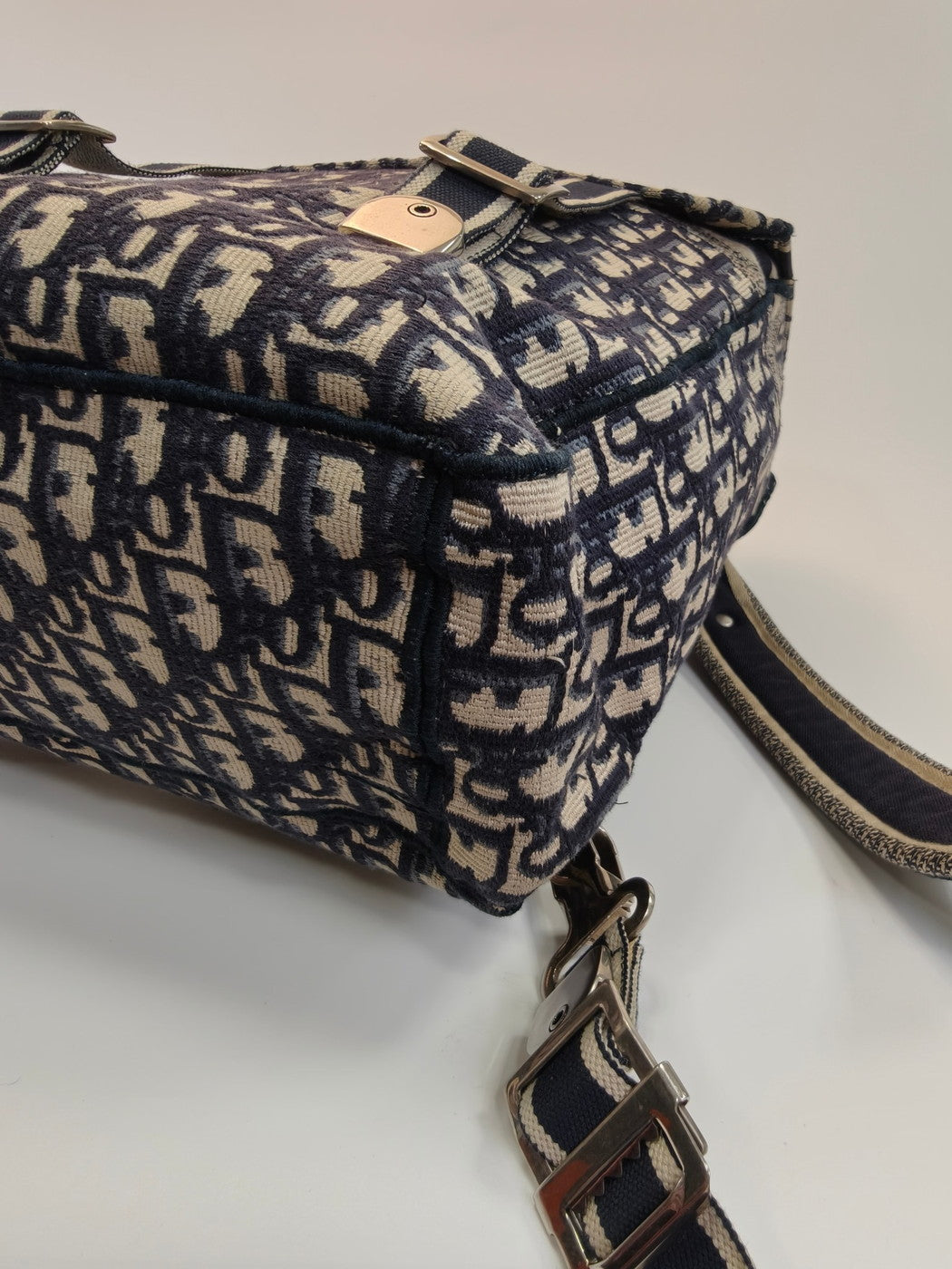 Dior ディオール オブリーク エンブロイダリー リュック バックパック ベージュ×ネイビー 管理番号：9876