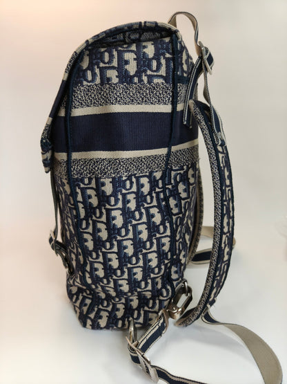 Dior ディオール オブリーク エンブロイダリー リュック バックパック ベージュ×ネイビー 管理番号：9876