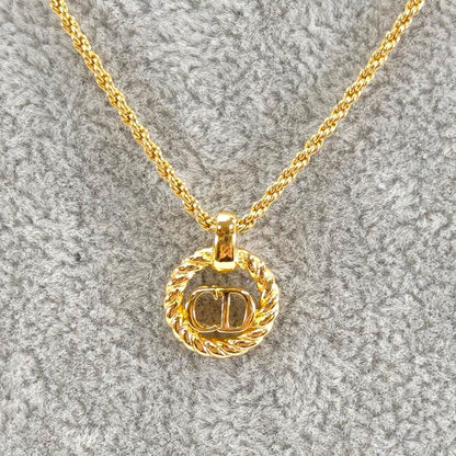 クリスチャンディオール Christian Dior CD ロゴ ヴィンテージ ネックレス ゴールド 管理番号：9939