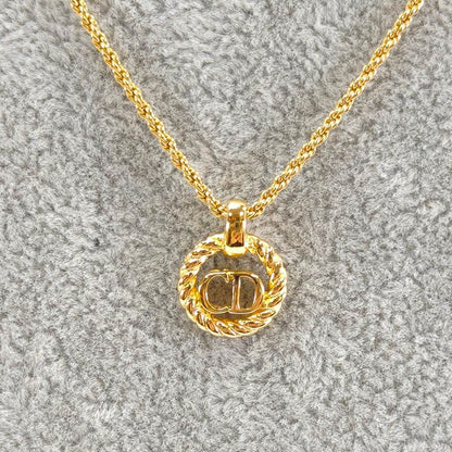クリスチャンディオール Christian Dior CD ロゴ ヴィンテージ ネックレス ゴールド 管理番号：9959