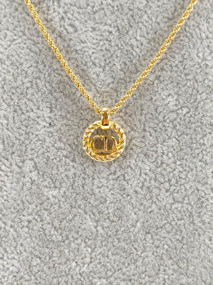 クリスチャンディオール Christian Dior CD ロゴ ヴィンテージ ネックレス ゴールド 管理番号：9959