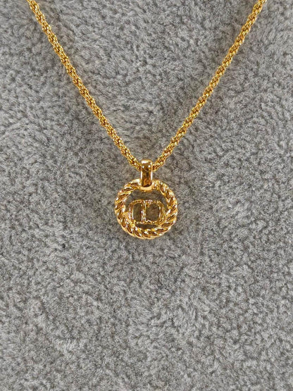 クリスチャンディオール Christian Dior CD ロゴ ヴィンテージ ネックレス ゴールド 管理番号：9959