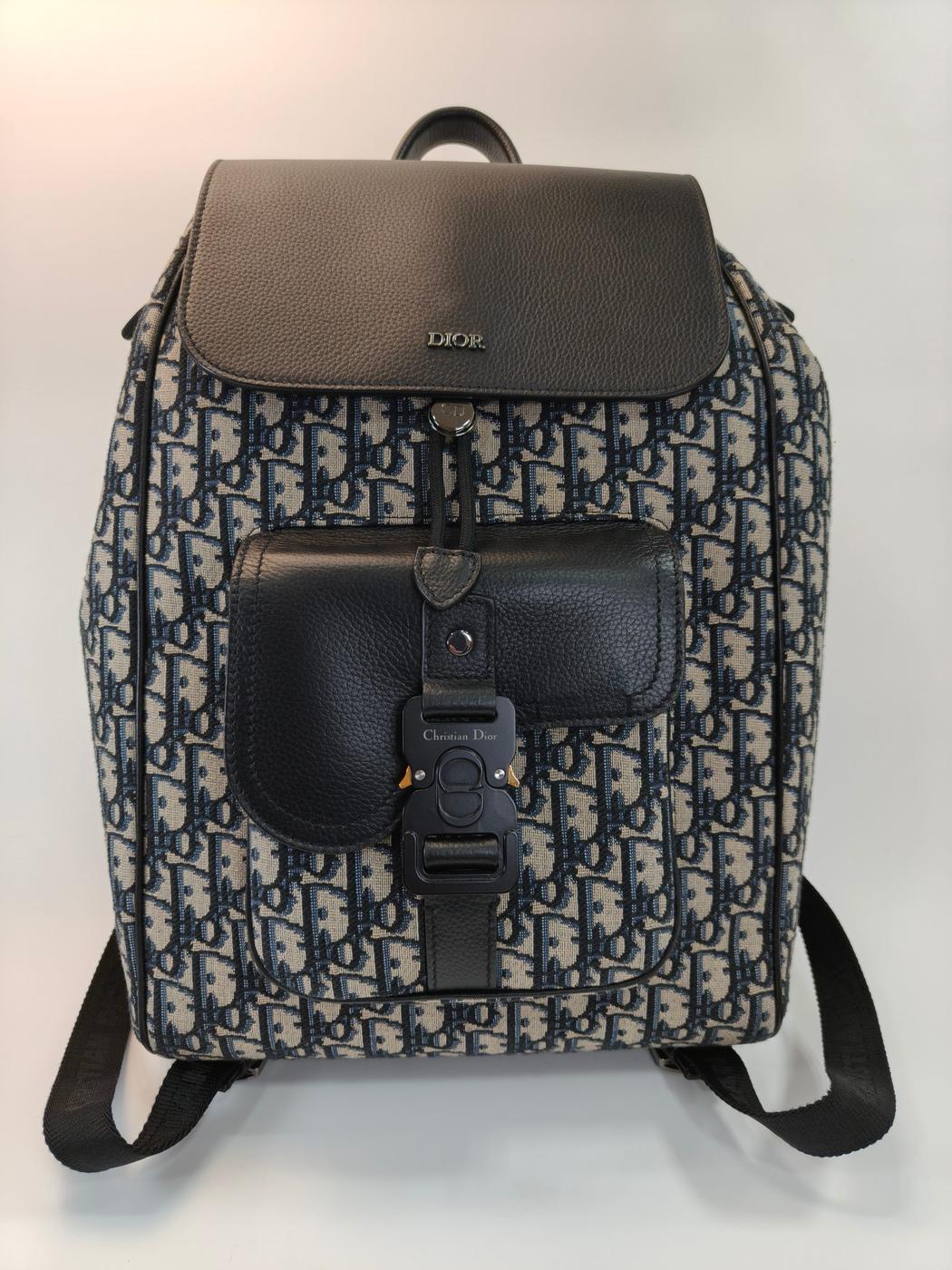 Christian Dior Oblique Trotter 双肩包，黑色，货号：9985