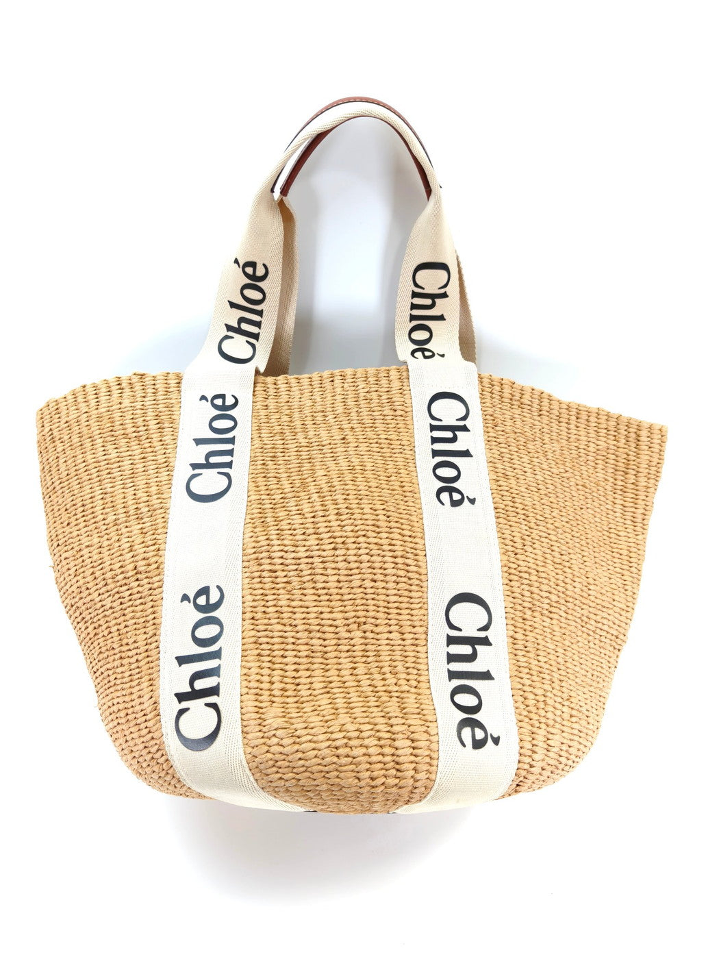 Chloe クロエ ウッディ ラージバスケットバッグ かごバッグ トートバッグ ベージュ 管理番号：10137