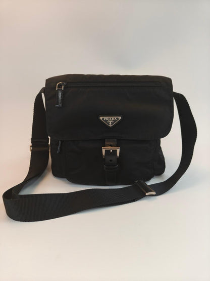 PRADA Prada 单肩包 三角形 Logo 尼龙 黑色 控制编号：10256