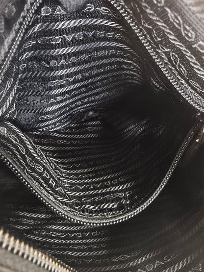 PRADA Prada 单肩包 三角形 Logo 尼龙 黑色 控制编号：10256